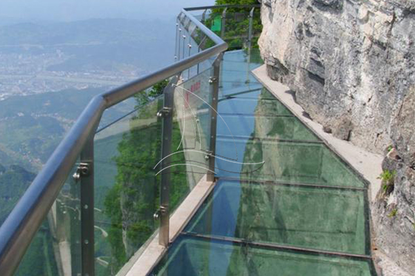 thrilling glass walkway on cliff