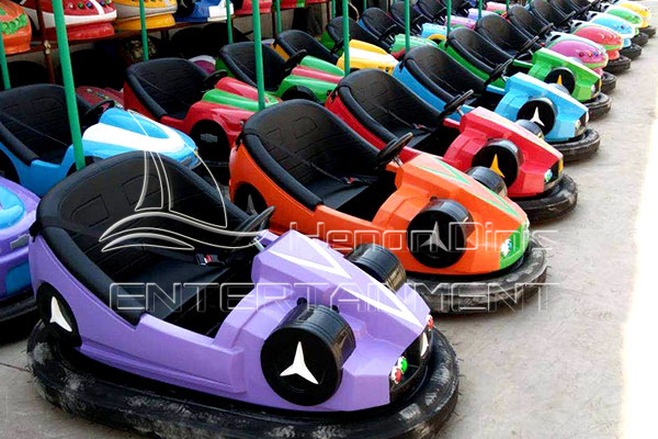 amusement parks sky grid colorful bumper cars